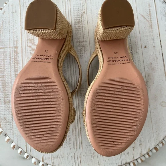 Le Mogador Women's Beige Woven Sandals - Picture 6 of 6